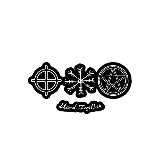 Stand Together – Solar Cross, Pentacle, Helm Of Awe Sticker